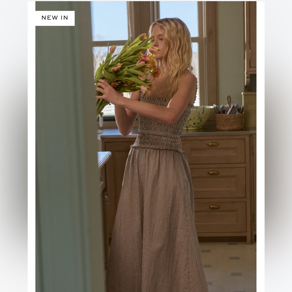 Hill House Brown and White Azalea Maxi Dress XXS
